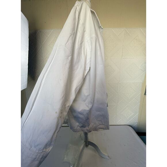 Jacket Tudor court size 4x women's White denim  2 big pockets dirty spots - Picture 8 of 16